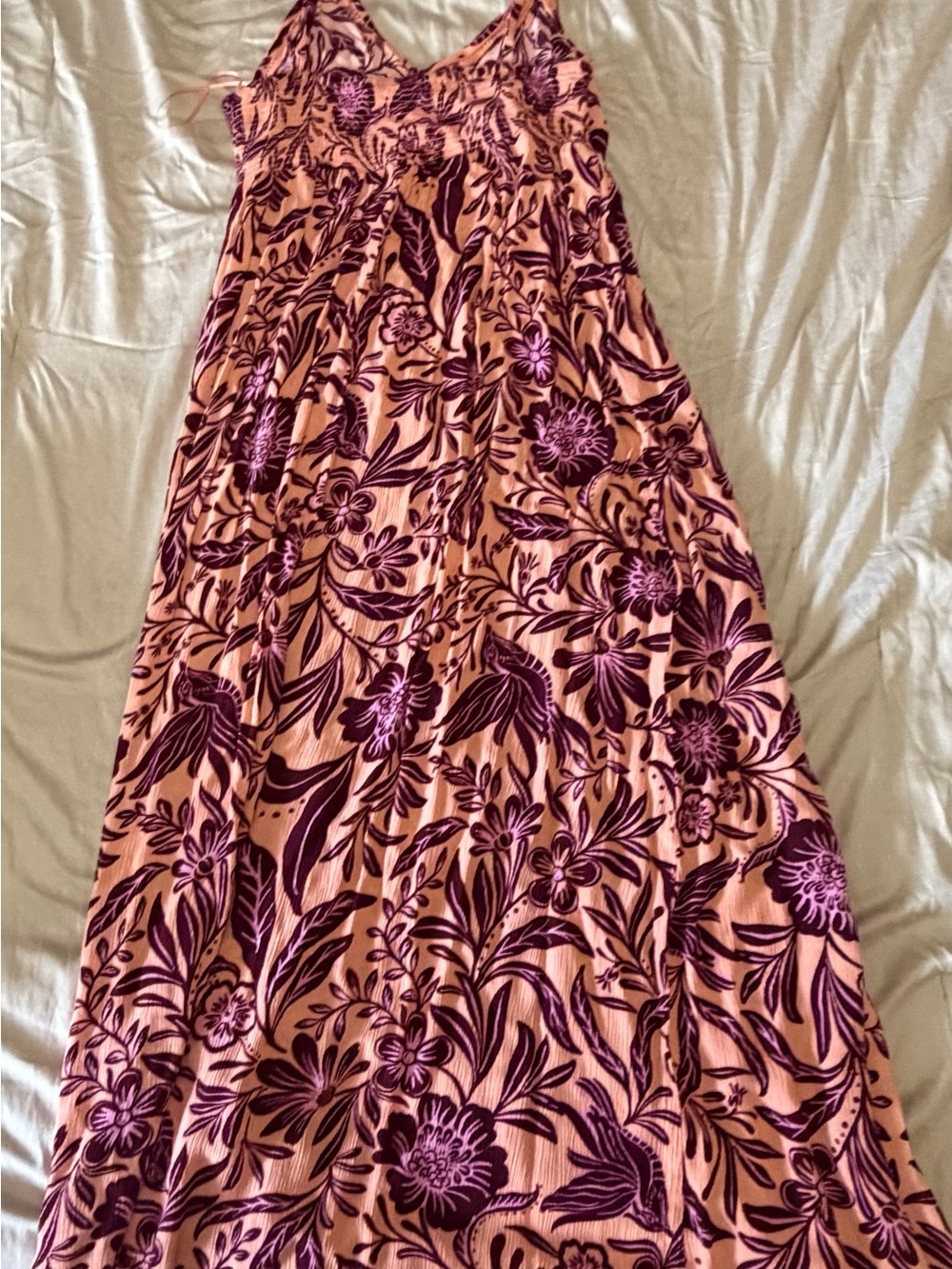 Patrons of Peace Pink Maxi Skirt with Purple Floral Print